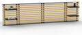Tête de lit Suspendue en Lattes Detroit 240 cm Bois et métal Noir avec étagères Design – Têtes de lit, IDMarket, Bois/Noir