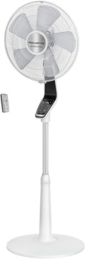 Rowenta Turbo Silence Extreme Ventilateur sur pied – Télécommande VU5690F0, Timer 12h, Blanc et Métallisé, Puissant