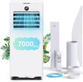 TOIOVCU Climatiseur Mobile 7 000BTU – Climatiseur Portable Silencieux avec Kit Fenêtre et Télécommande, Minuterie 24h, Roulettes 360°, Écran LED