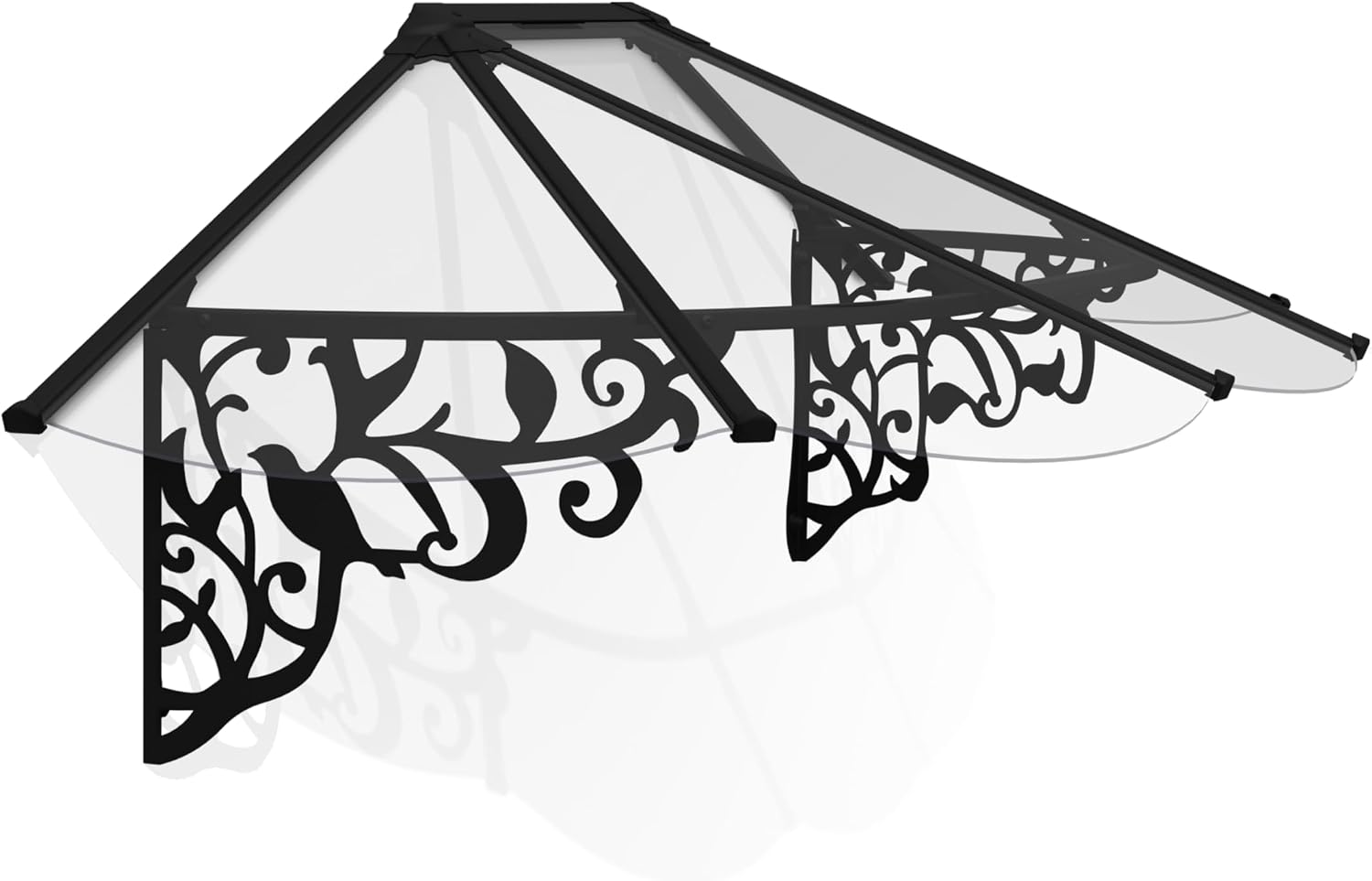 Canopia by Palram Auvent de Porte d'entrée LilyXL 88x216cm Marquise de Porte – Stores, Palram, Gris Blanc Transparent