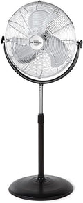3 vitesses – PWS 1950 - Ventilateur sur pied industriel, Orbegozo, 155 W, noir et argent, pales en métal, poignée de transport