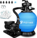 avec Minuterie 24 h – Système de Filtre à Sable pour Piscine 11 500 L/h – Filtres, FOTING, INCL. 200 g de Billes Filtrantes