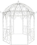 Hauteur: 313 cm – Arche de Jardin avec Pavillon LEILA Rond Ø 229 cm – Tonnelles, CLP, 6 Couleurs au Choix blanc, Arceau à Rosier
