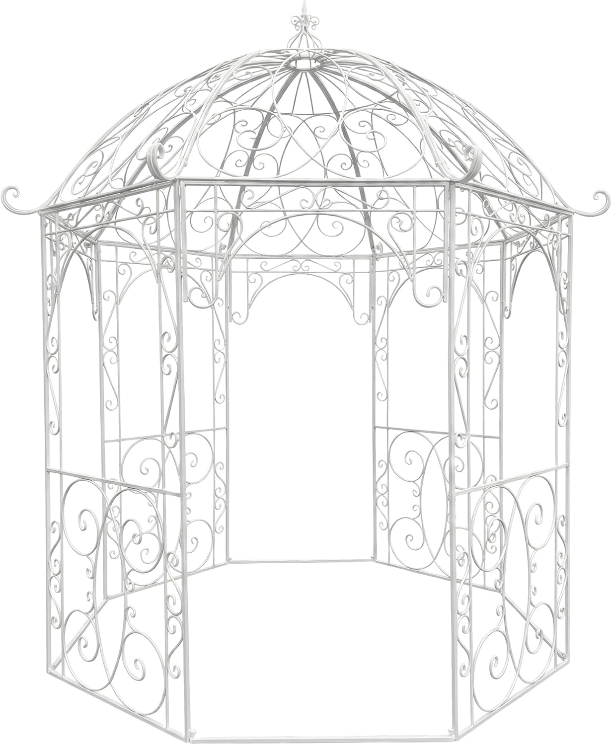 Hauteur: 313 cm – Arche de Jardin avec Pavillon LEILA Rond Ø 229 cm – Tonnelles, CLP, 6 Couleurs au Choix blanc, Arceau à Rosier