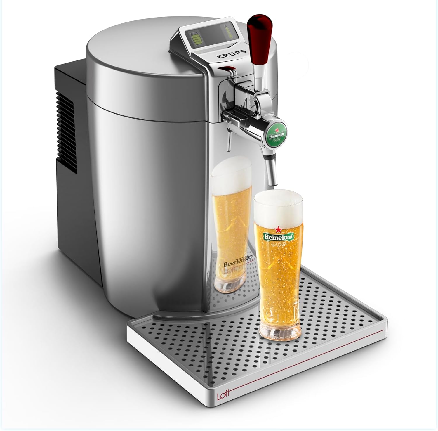 Beertender Machine bière pression – Tireuses à bières, KRUPS, Fûts de 5 L, Loft Edition Silver VB700E00, Témoin lumineux