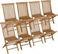Lot de 8 chaises de Jardin Pliantes en Teck Lombok – Happy Garden, P 40 × l 45 × H 90cm - Hauteur d'assise: 45cm, Bois
