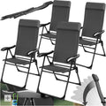 Chaises – tectake, Lot de 4 Chaise Pliante Camping Fauteuil Pliable Gris Chaise de Plage Ultra léger en, Camping, Pêche, Festival, Plage