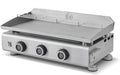 BRASERO Plancha Silvia EVO 3 Feux Brasero - Plaque Inox de 67 x 34 cm - 3 brûleurs - Grille de – 95 KW, Argent