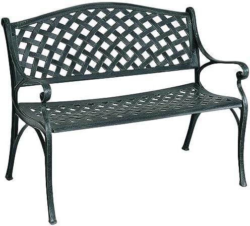 Banc de Jardin 2 Places en Fonte d'aluminium résistant aux intempéries avec Dossier et – Generisch, terrasse, Balcon - Bronze