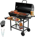 Évent Réglable – Barbecue au Charbon de Bois avec Grille de Cuisson XXL – Barbecues à charbon, TEENO, Gants Anti-Brûlures