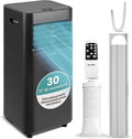 SereneLife Climatiseur Mobile 9000 BTU 2 – Télécommande et Kit Fenêtre, Silencieux 54 dB, 0 kW, 3 en 1 Refroidissement Déshumidificateur Ventilateur