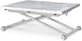 Table Basse relevable Philadelphia Effet marbre – Tables basses, INTENSE DECO, 57 x 100 cm Ouverte: 114 x 100 cm Hauteur: 39 / 76,3 cm