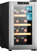 Cecotec Cave à vin 8 bouteilles Bolero GrandSommelier 830 CoolWood – Température réglable: 8-18°C, Faible niveau sonore et haute performance