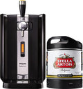 PerfectDraft Pack Tireuse À Bière + 1 Fût Stella Artois 6L – Écran LED Température, 30 Jours Fraîcheur, Machine Pression À Domicile, Noir/Argent