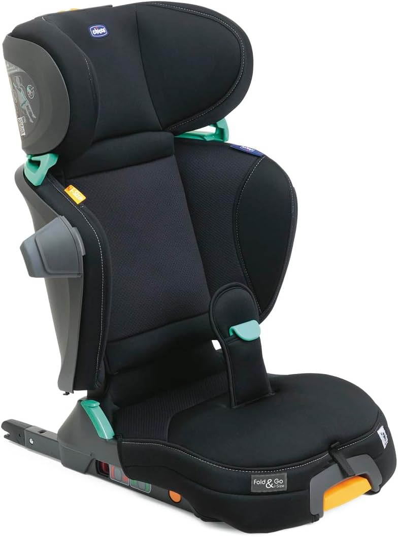 groupe 2/3 pour enfants 3-12 ans – Fold&Go I-Size Siège auto 15-36 kg avec connecteurs rigides ISOFIX – Sièges auto, Chicco, Noir