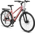 VTC – Licorne Bike, Vélo de trekking 28'', pour femme, 21 vitesses, vélo de cross, avec frein à disque en aluminium, VTT, homme, garçon, fille