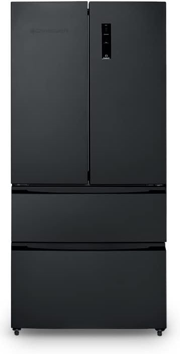 531L – SCFD558NFB – Réfrigérateurs standard, Schneider, No frost, 345+186, 3 clayettes verre, 41dB, Noir mat, Dégivrage automatique