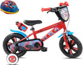 Vélo Enfant 12' Spiderman de Marvel livré avec Casque Spiderman et équipé de 1 Frein – VTT, Vélo ATLAS, Garde boues