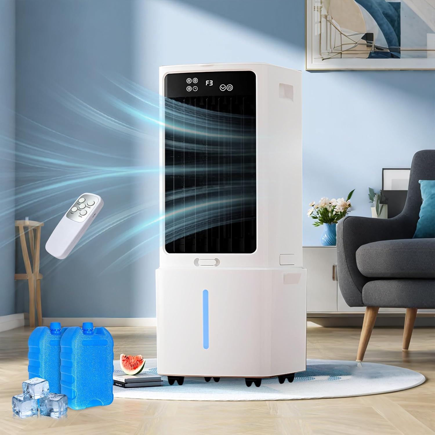 Climatiseurs portables – Romyqpipy, 12L Rafraîchisseur d'Air, Silencieux Climatiseur Portable avec Réservoir amovible pour Camping Chambre Cuisine