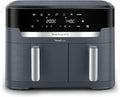 Friteuses à air – Moulinex, Dual Easy Fry XXL, air fryer 2 tiroirs, jusqu'à 10personnes, 7programmes prédéfinis, EZ942BF0, Gris Foncé