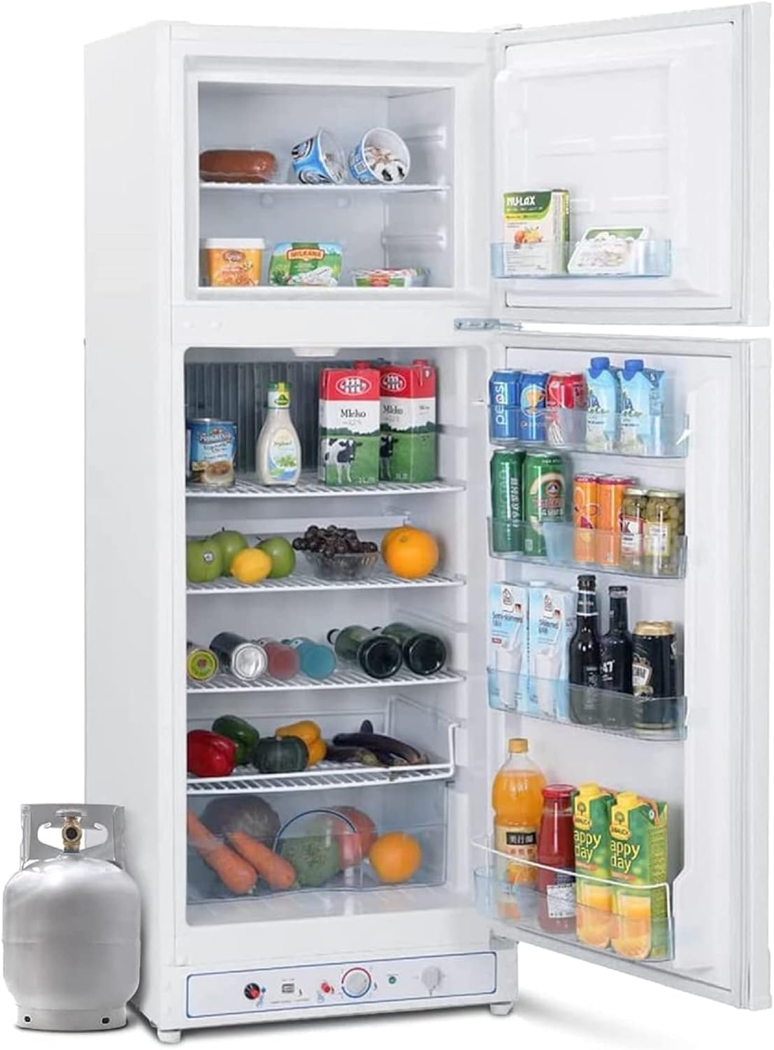 Mini réfrigérateurs – SMETA, Frigo Gaz avec Congélateur, Frigo Camping Gaz pour Camping-car, 265L, Réfrigérateur Congélateur Combiné Gaz/220V