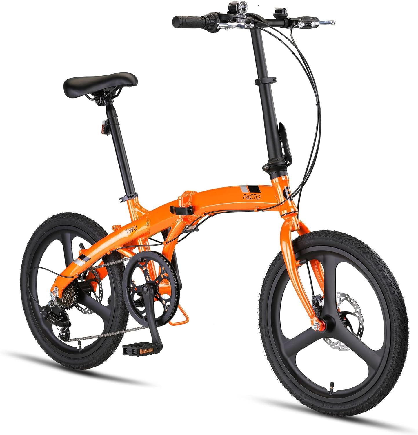 PACTO Two Vélo pliant 20' avec système de pliage rapide – 13 kg, double frein à disque et lumière LED, 10 secondes