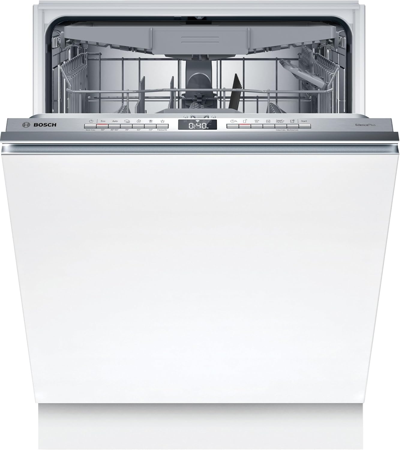 Lave-vaisselles standards – Bosch, SMV4HCX07E, 60 cm, Série 4, lave-vaisselle tout intégrable, Blanc