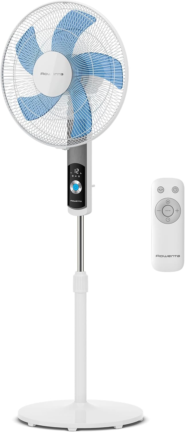 Rowenta Turbo Silence Ventilateur sur Pied – 35 dB(A), Télécommande, 12 Vitesses, Rafraîchissement Puissant jusqu'à 7