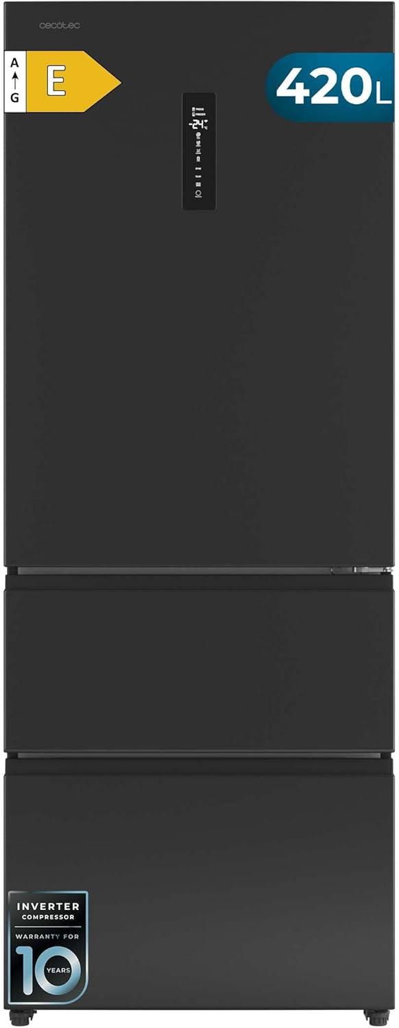 Réfrigérateur Porte Française Total No Frost Bolero CoolMarket FD 420 Dark E – Réfrigérateurs encastrables, Cecotec, Noir