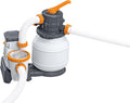 Pompe 230 W 220-240V – Filtre à Sable 5 – Filtres, Bestway, 678 m3/h, préfiltre, diffuseur ChemconnectTM, Blanc/Gris/Orange
