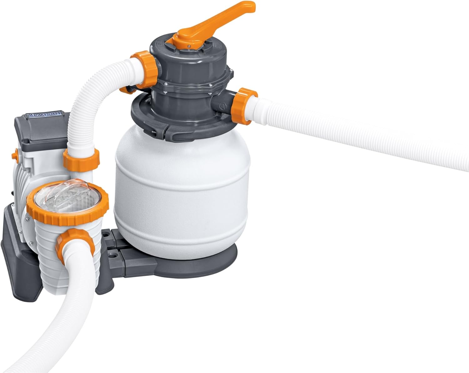 Pompe 230 W 220-240V – Filtre à Sable 5 – Filtres, Bestway, 678 m3/h, préfiltre, diffuseur ChemconnectTM, Blanc/Gris/Orange