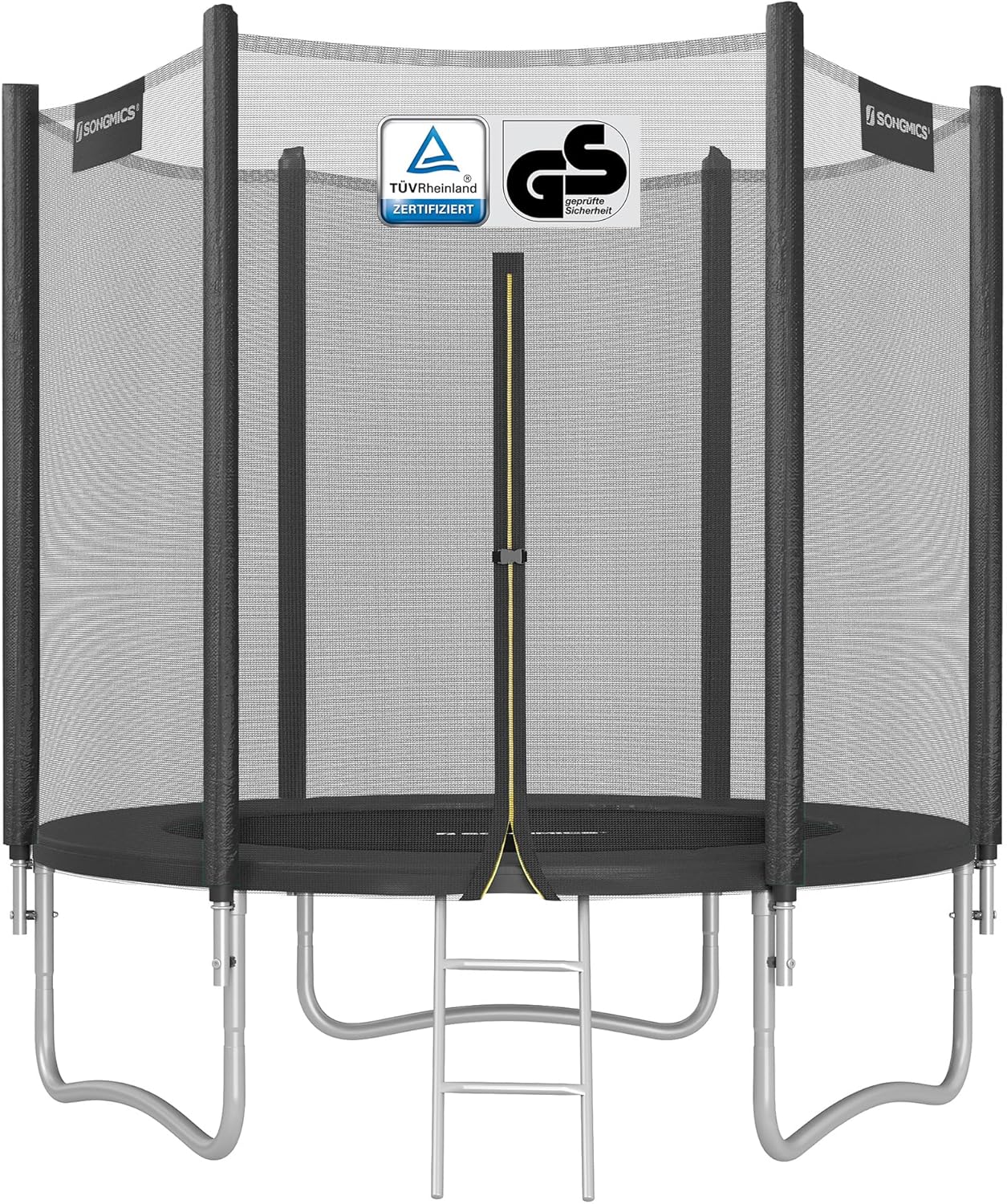 SONGMICS Trampoline Extérieur Enfant Diamètre 183/244/305/366/427 cm – Poteau Droit de 180 cm de Haut, Cadre en Acier