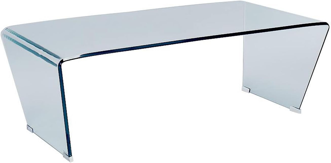 Tables basses – Vente-, Vente- - Table Basse SUZANA - Verre trempé courbé, Longueur 130 cm, Largeur 65 cm, Hauteur 50 cm, Poids 34 kg