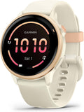 Montres connectées – Garmin, vívoactive 6 - Montre connectée avec GPS Forme & santé avec écran Ultra-Lumineux, Ivoire/Or Rose