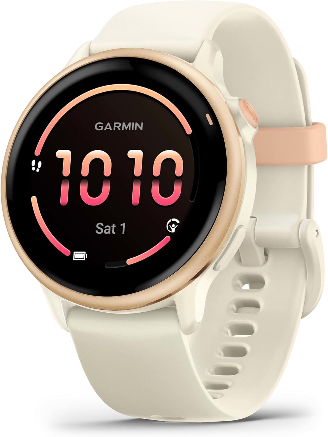 Montres connectées – Garmin, vívoactive 6 - Montre connectée avec GPS Forme & santé avec écran Ultra-Lumineux, Ivoire/Or Rose