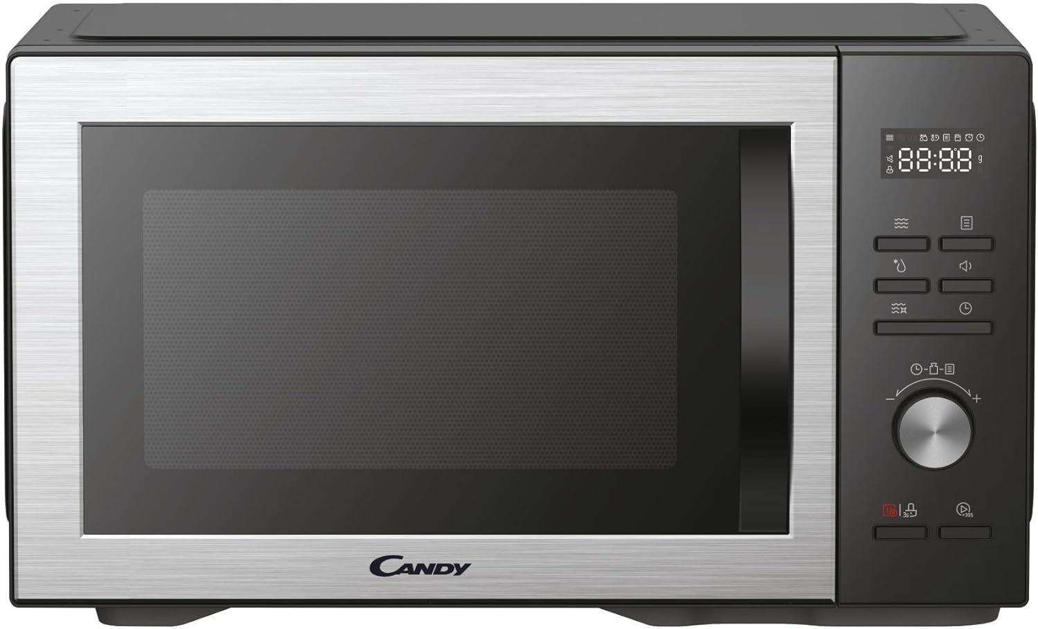 Essenza CMWA32EDLB Four Micro-ondes 1000W 32L Digital – CANDY, 5 Niveaux de Puissance, 8 Menus Auto, Noir, Cavité Inox, Plateau Tournant