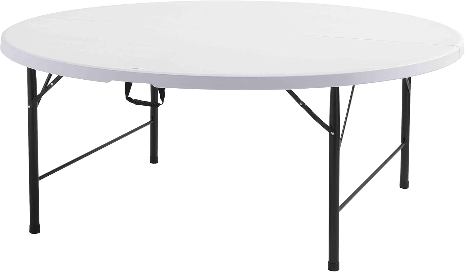 Rekkem Table Pliante Ronde 10 Personnes – Peut supporter une charge maximum de 150 kg, Blanc/Noir