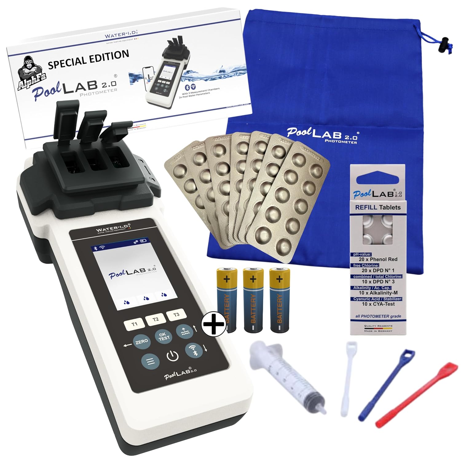Bluetooth WLAN – PoolLAB 2.0 Special Edition comprend 140 comprimés de test – Produits d'entretien et d'analyse de l'eau