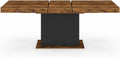 IDMarket Table à Manger Extensible Rectangle Eden 6-10 Personnes Bois Effet Vieilli et Noir 160-200 cm – Bois/Noir