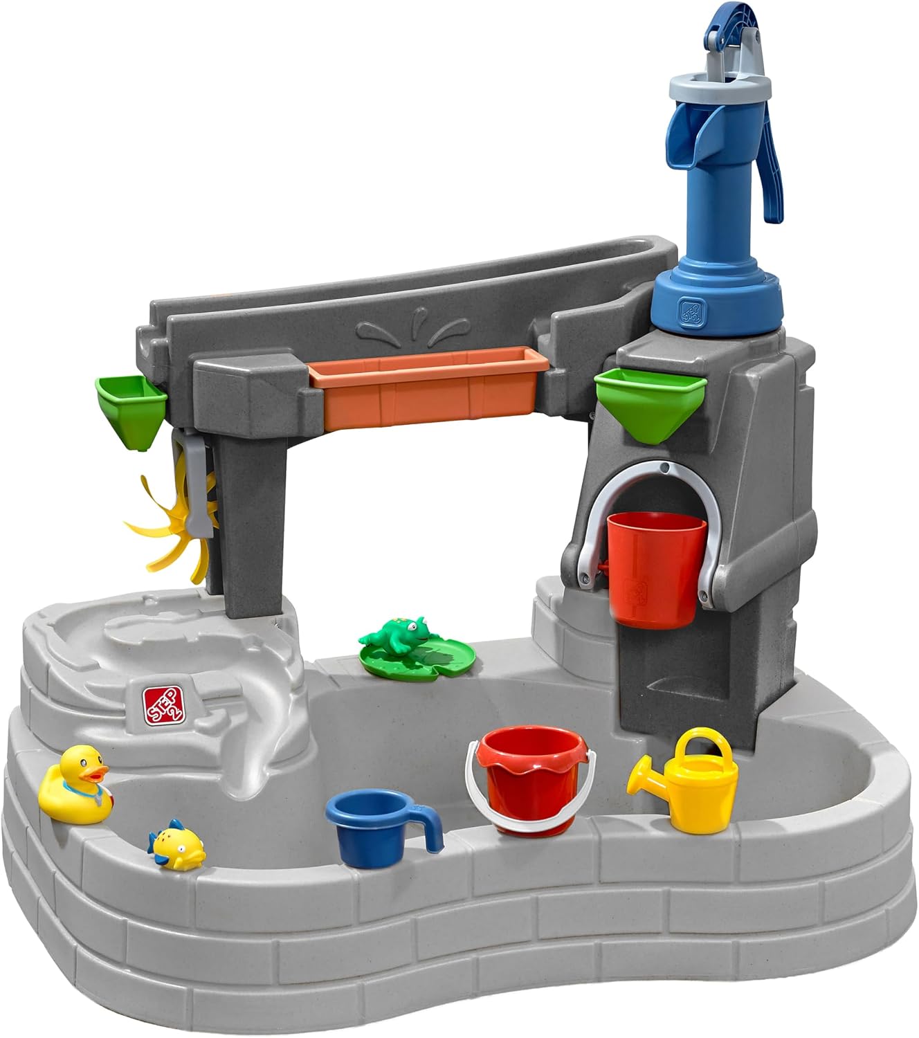 Jouet Aquatique/Table De Jeux pour Le Jardin avec Ensemble De 10 Accessoires – Step2, Gris/Bleu/Rouge/Jaune/Vert/Orange