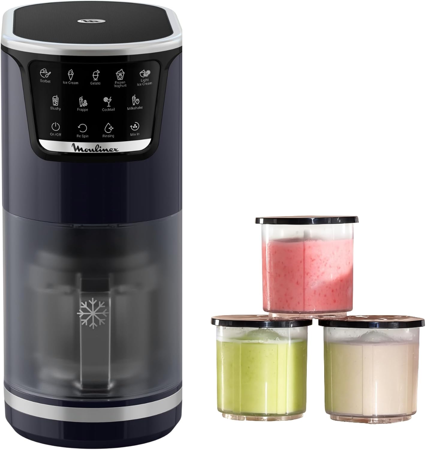 Dolci – Machines à glace et sorbetières, Moulinex, 10 programmes, Technologie 1-Step Perfector, MJ6038F0, Machine à glaces