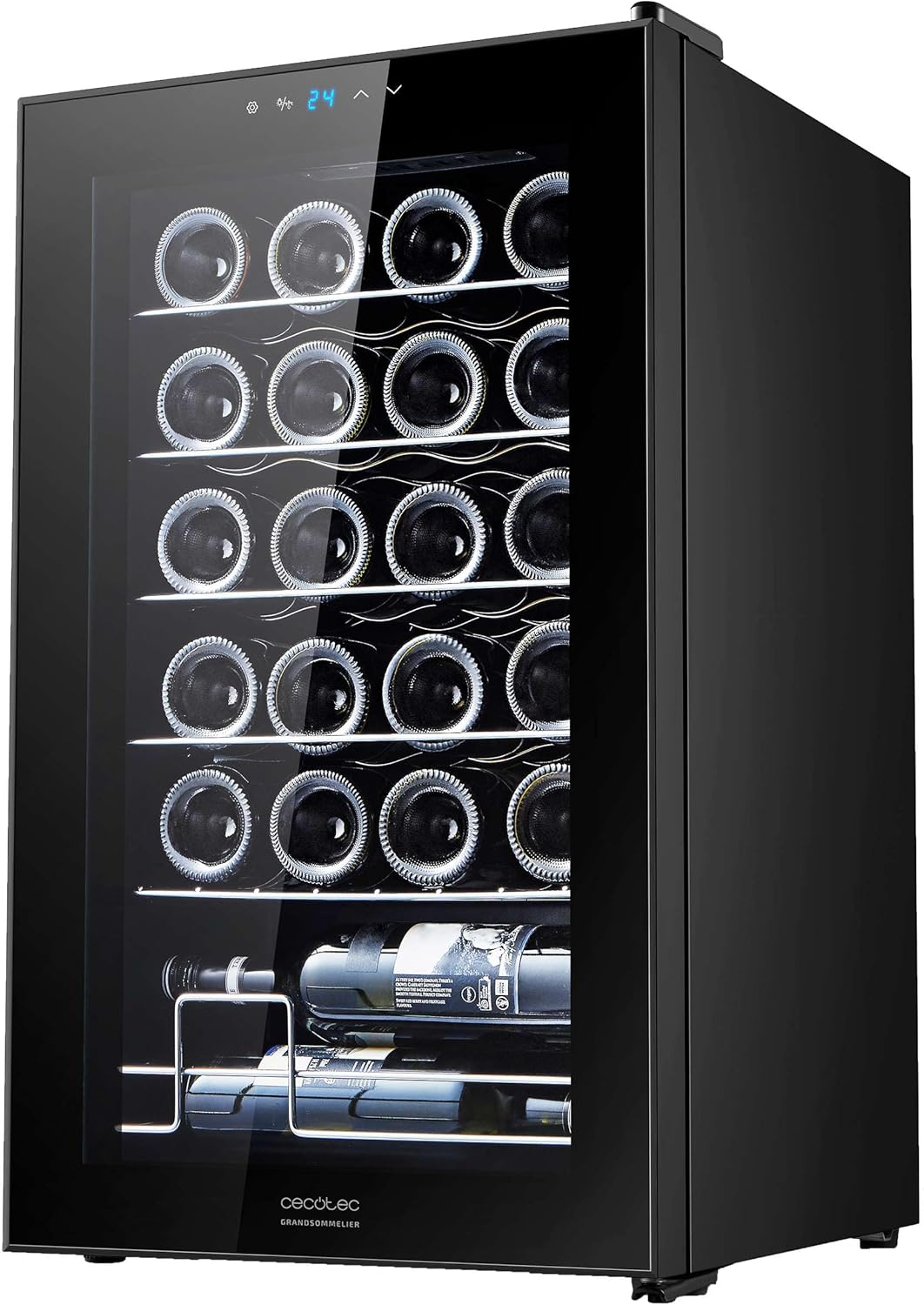 Cecotec Cave à vin Bolero GrandSommelier 2450 Black Compressor. Cave à vin noire – température réglable 5-18°C