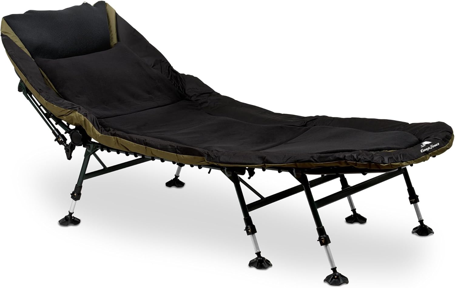 Chaise de pêche Longue avec 8 Pieds à Hauteur réglable – Chaise Longue pour pêche à la Carpe XXL 210 x 85 x 45-60 cm – Chaises