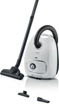 Bosch Série 4 – Rayon d'action de 11 m, aspirateur avec Sac, BGB41WH1, Blanc, Sac à poussière XL, suceur Plat